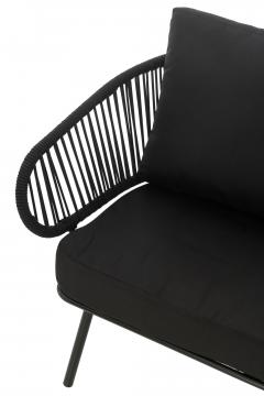 Salon de Jardin Poa Noir 3 Pièces