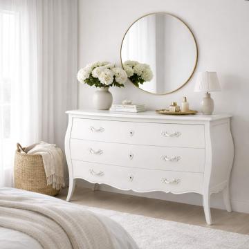 Commode 3 Tiroirs Murano Blanc