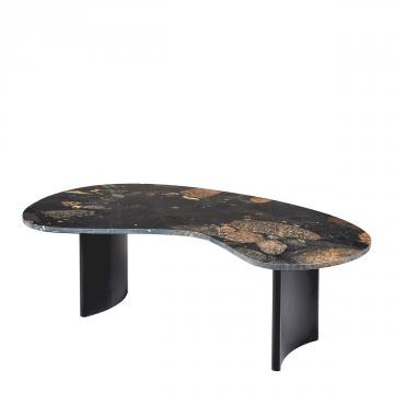 Table Basse Pia Marbre Noir Blanc d'Ivoire