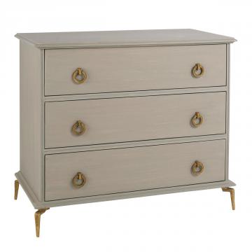 Commode 3 Tiroirs Gabrielle Taupe Blanc d'Ivoire