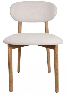 2 x Chaises Cautret Lin Gris Clair Bois Naturel