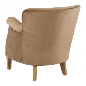 Fauteuil Claude Velours Cannelle Blanc d'Ivoire