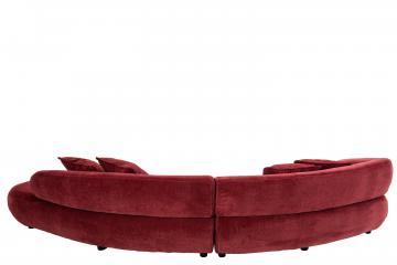 Canapé Contemporain 4/5 Places Velours Bordeaux