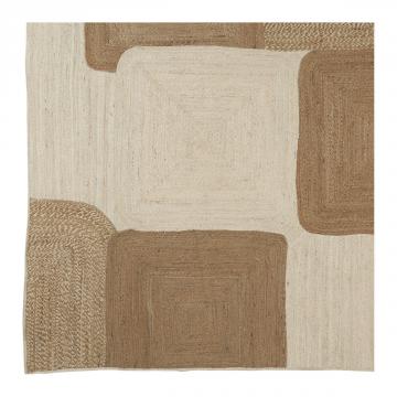Tapis Joko Jute Naturel/Blanc Blanc d'Ivoire 300x200