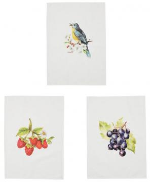 S/3 Torchons Faune & Flore