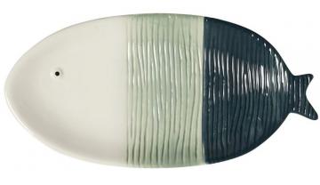 Assiette Plate x1 Poisson Tropical Bleue PM Athezza