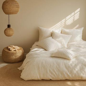 Housse de Couette Harlem Blanc/Noir (2tailles)