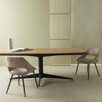 2 Chaises Elodie Tissu Taupe