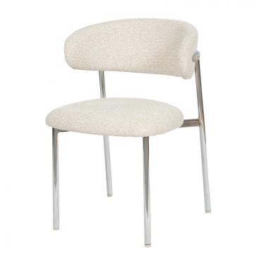Chaise Curve Beige Chrome