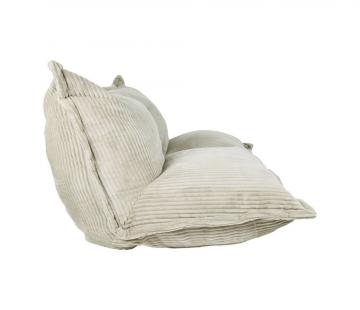 Fauteuil Pouf Sola - 2 Places Velours Côtelé Beige XXL