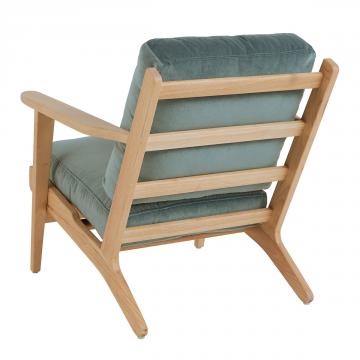 Fauteuil Jules Velours Céladon Blanc d'Ivoire