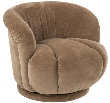 Fauteuil Tournant Velours Taupe