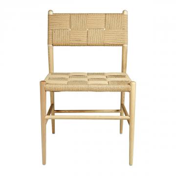 Chaise Juliette Bois Blond Cordes Nat Blanc d'Ivoire