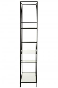 Etagère 2 Parties Cercle Métal Noir Verre