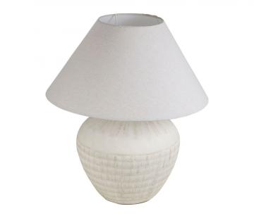 Lampe Daline Blanc Cassé Abat-Jour Lin
