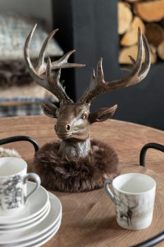 Tête de Cerf x4 Fourrure Brun GM