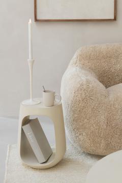 Fauteuil Cutie Shearl Fourrure Crème Foncé