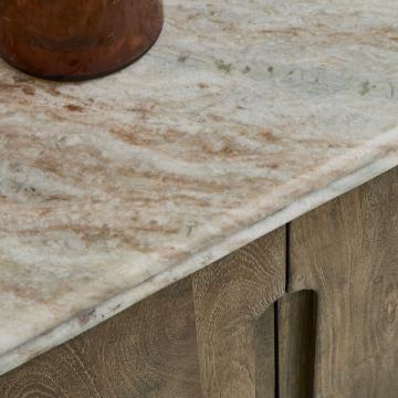 Meuble TV Buren Bois Massif Marbre