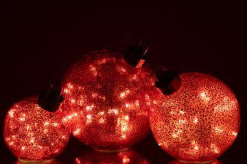 4 x Boules de Noël Verre Rouge ø15cm