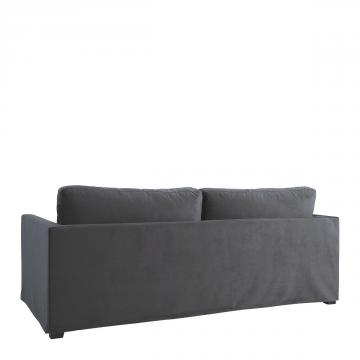 Canapé Angie Velours Gris Foncé Blanc d'Ivoire
