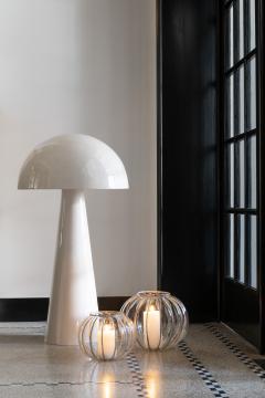 Lampe Champignon Métal Brillant Blanc