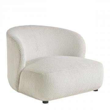 Fauteuil Lisette Velours Côtelé Crème XL