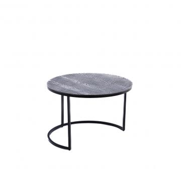 S/3 Tables Basses Rondes Gigognes Etain