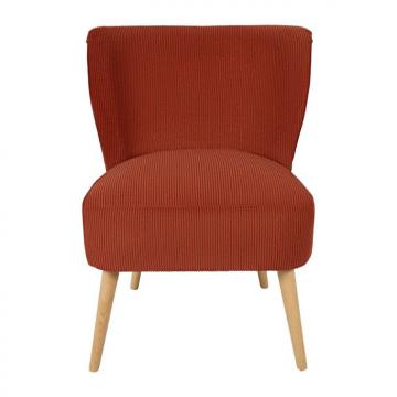 Fauteuil Eléonore Velours Côtelé Terracotta