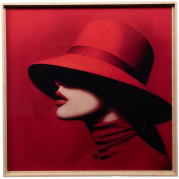 Toile Cadre Emma Rouge Glossy 80x80