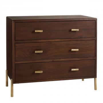 Commode 3 Tiroirs Victor Finition Noyer Blanc d'Ivoire
