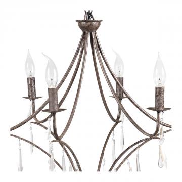 Lustre Nina Métal Pampilles 6 Feux