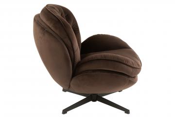 Fauteuil Relax + Repose Pieds Velours Marron