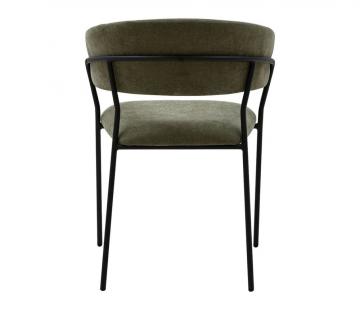 4 x Fauteuils Wilona Velours Kaki