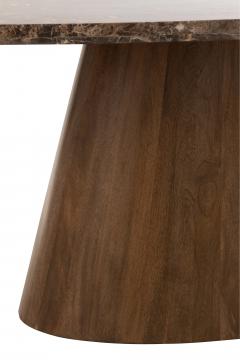 Table à Manger Ovale Marbre Manguier Foncé