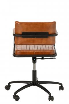 Chaise Bureau Réglable Cuir Camel Indus Vintage