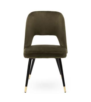 Chaise Gambetta Velours Kaki Athezza