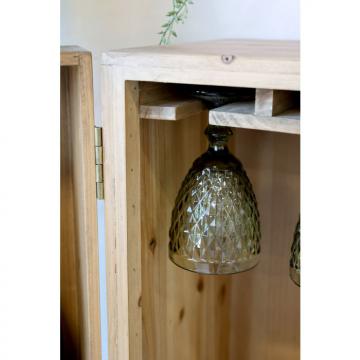 Armoire de Bar 2 Portes Bois Naturel