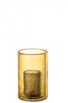 Photophore Double Verre Jaune PM
