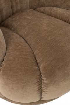 Fauteuil Tournant Velours Taupe