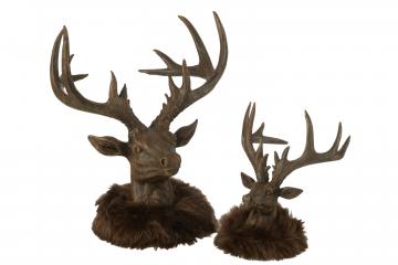 Tête de Cerf x4 Fourrure Brun GM