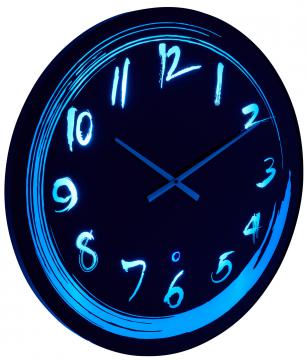 Horloge Murale Led Lumière Bleue