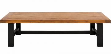 Table Basse Mazot Pin Massif Piètement Noir