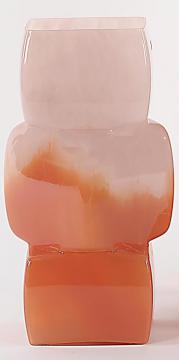 Vase Cubo Peach Red
