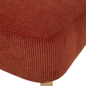 Fauteuil Eléonore Velours Côtelé Terracotta