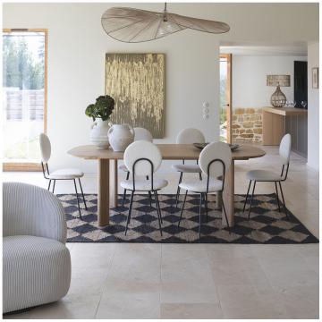 Chaise Colette Bouclette Crème Blanc d'Ivoire