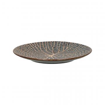 6 Assiettes Dessert Lotus Porcelaine Bronze Pomax