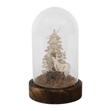 Cloche Noël Cerf Led Naturel