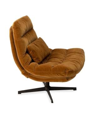 Fauteuil Wilmington Velours Camel Athezza