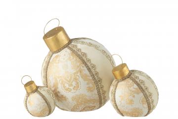 Boule De Noël Velours Crème-Or ø40cm