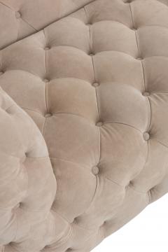 Canapé Suède Velours Capitonné Beige 241cm